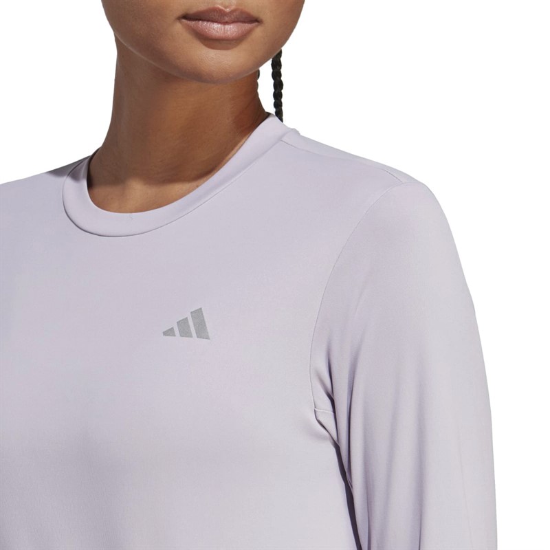 adidas Womens Run It Aeroready Long Sleeve Top Silver Dawn