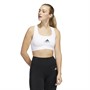 adidas Womens Powerreact Aeroready Medium Support Sports Bra White