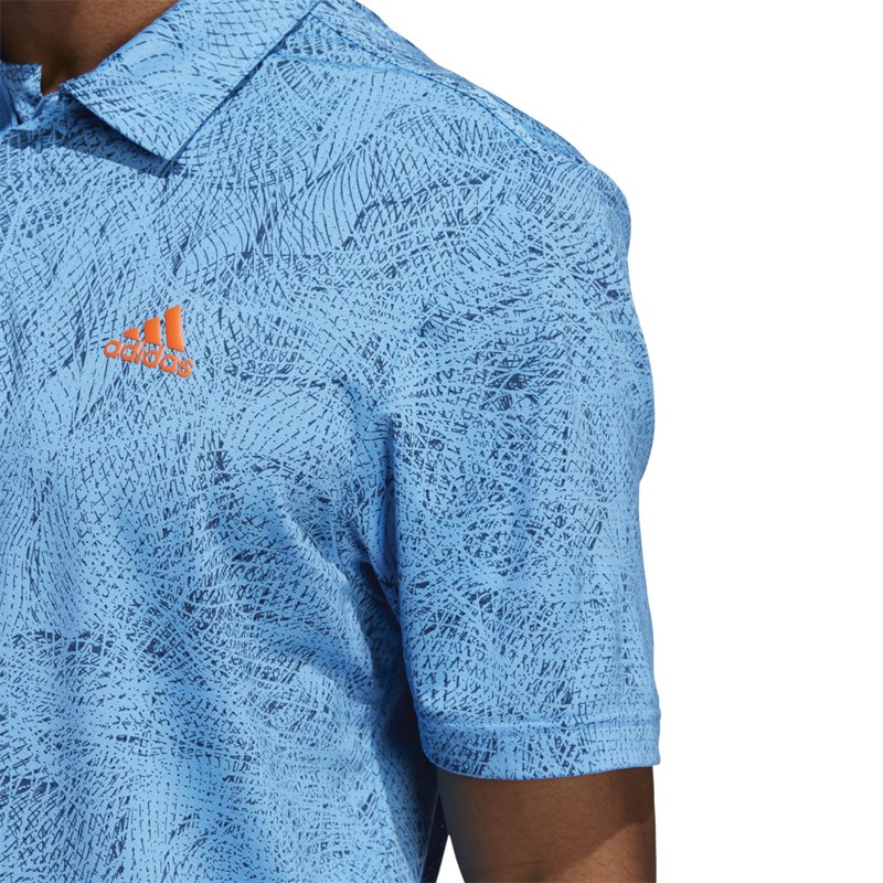 adidas Mens Motion-Print Golf Polo Pulse Blue/Crew Navy