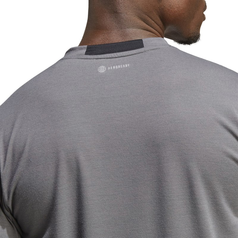 adidas Mens Designed For Training T-Shirt Grey Five