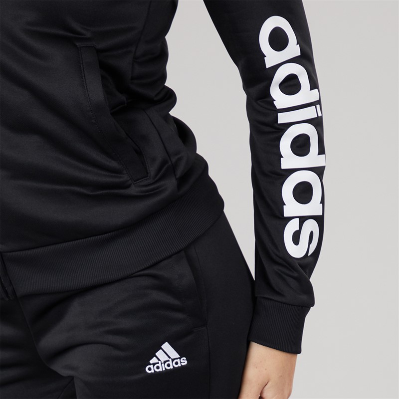 adidas Womens Essentials French Terry Logo Tracksuit Black/White