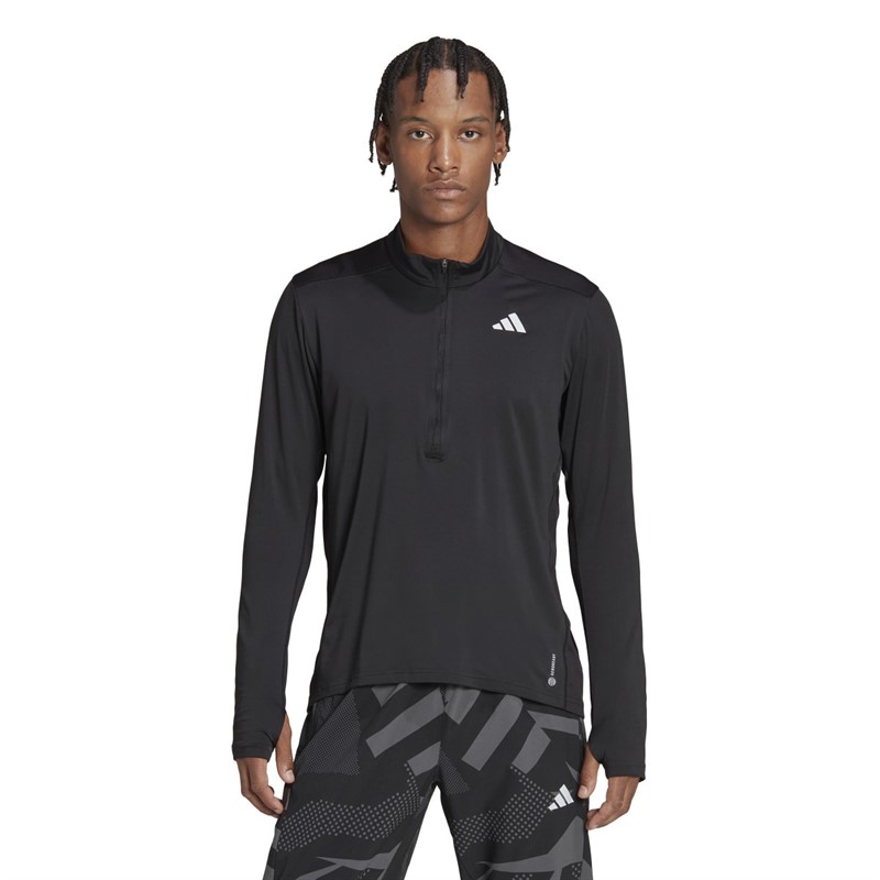 Buy adidas Mens Own The Run 1 2 Zip Long sleeve Running Top Black