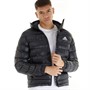 adidas Mens 3-stripes Sdp Badge Of Sport Padded Hooded Jacket Black/Black