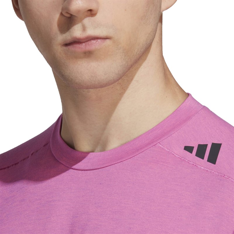 adidas Mens Designed For Training Aeroready Hiit Colour-Shift Training T-Shirt Preloved Fuchsia