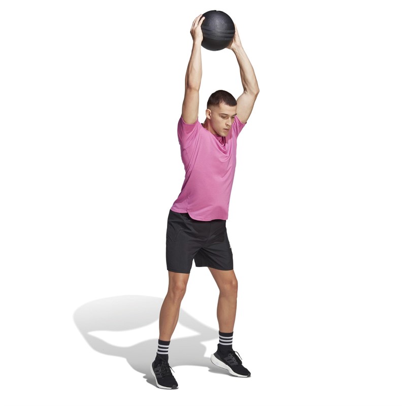 adidas Mens Designed For Training Aeroready Hiit Colour-Shift Training T-Shirt Preloved Fuchsia