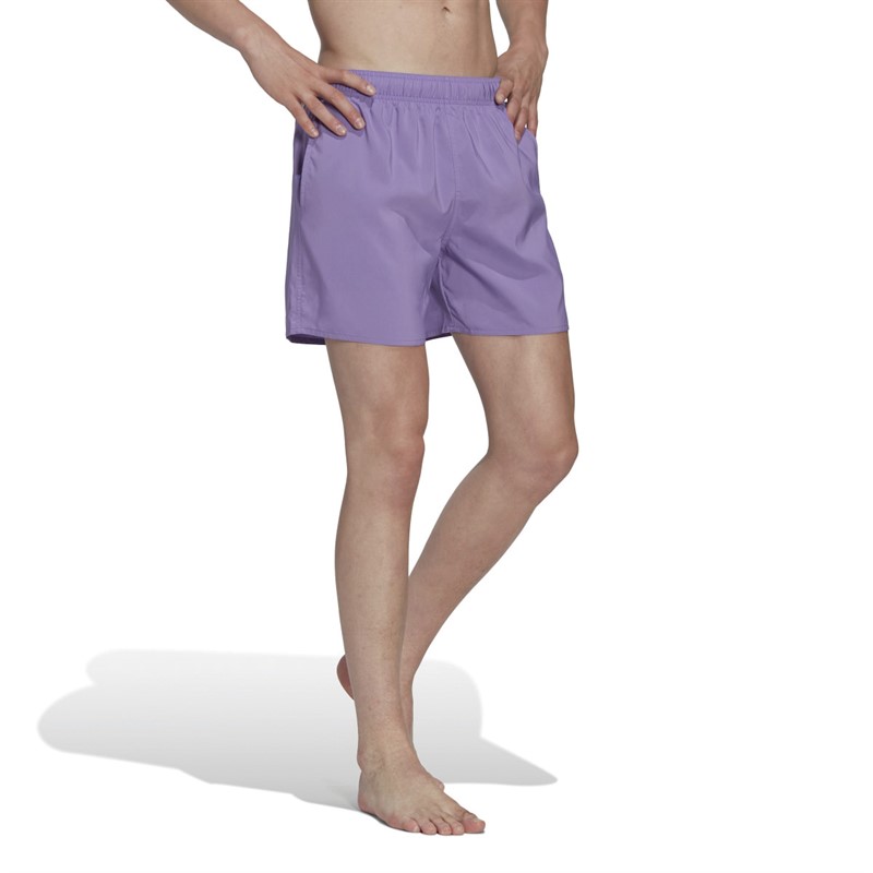 adidas Mens Short Length Solid Swimming Shorts Violet Fusion