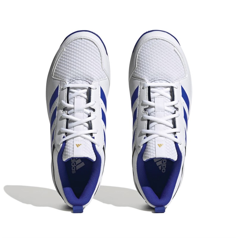 adidas Mens Ligra 7 Indoor Court Shoes White/Lucid Blue/Team Navy Blue