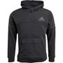 adidas Mens Sportswear Tech Hoodie Black/Dark Grey Orange