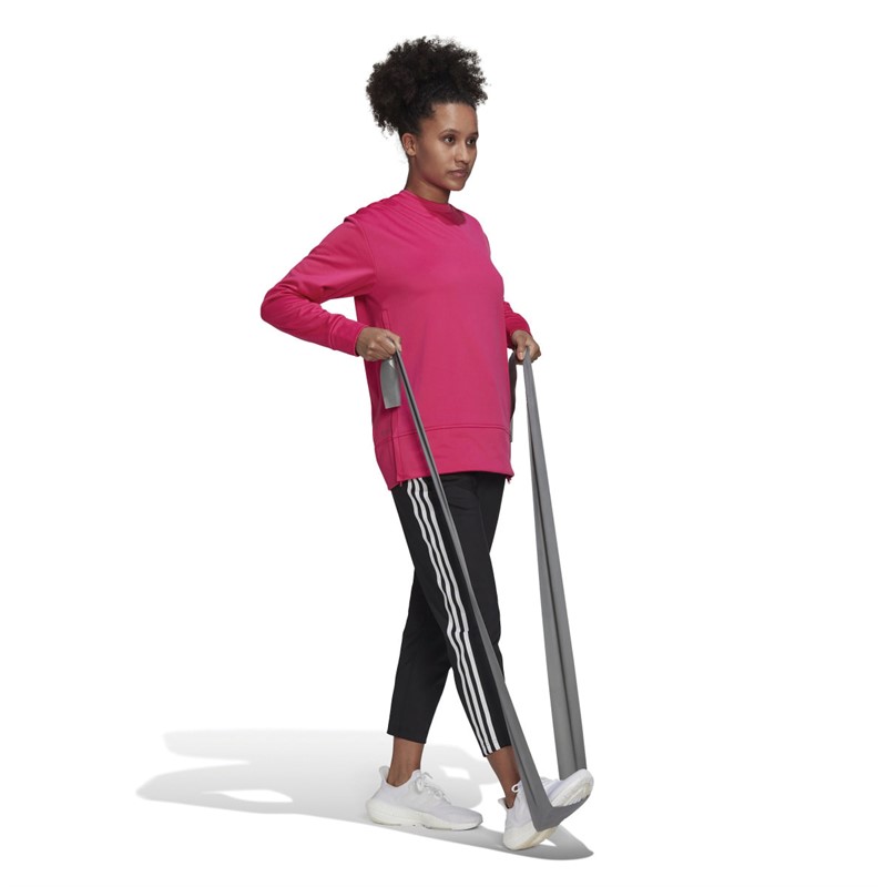adidas Womens Aeroready Primegreen Crewneck Sweatshirt Team Real Magenta/Vivid Red