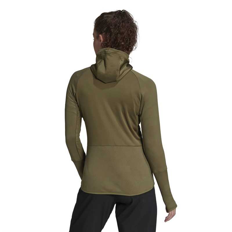 Buy adidas Womens Terrex Tech Fleece Hooded Full Zip Jacket Focus Olive