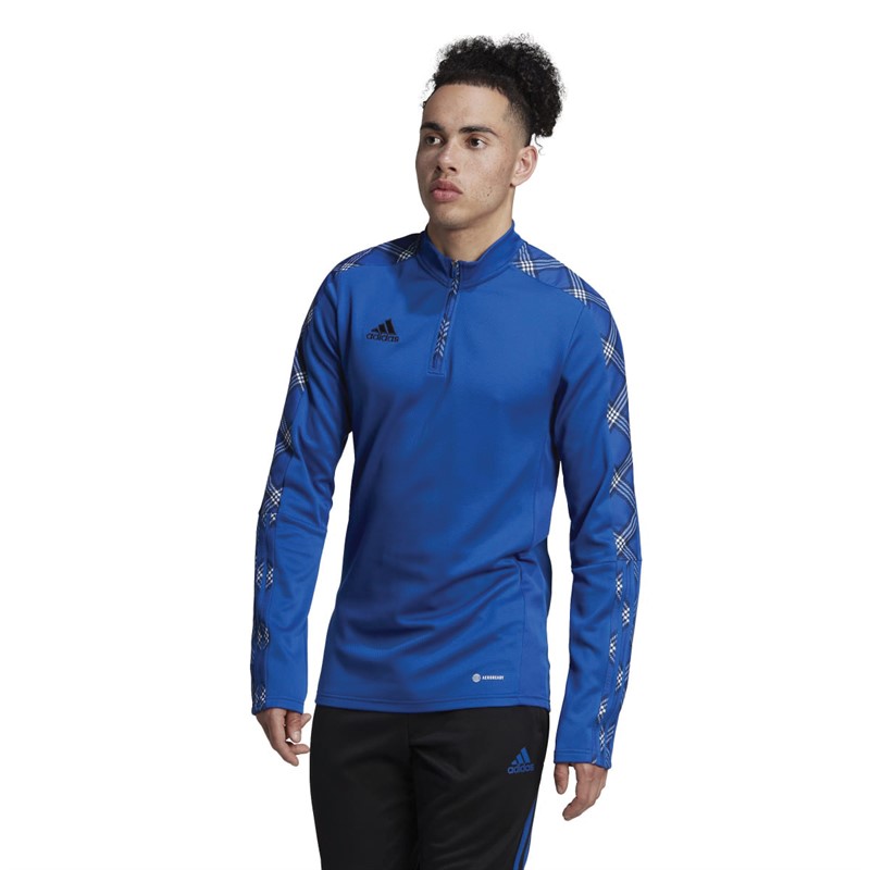 adidas Mens Tiro Mid-Layer 1/2 Zip Fleece Royal Blue/Black