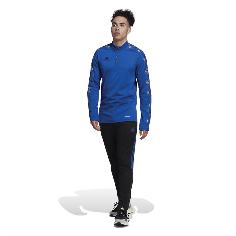 adidas Mens Tiro Mid-Layer 1/2 Zip Fleece Royal Blue/Black