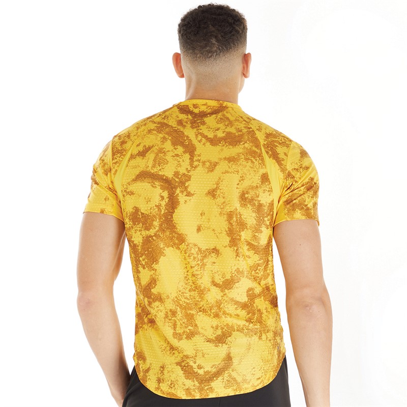 adidas Mens Tennis Paris Heat.Rdy Freelift T-Shirt Bold Gold/Mesa/Bronze Strata