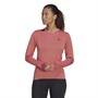 adidas Womens Run Icons Aeroready Long Sleeve Top Wonder Red
