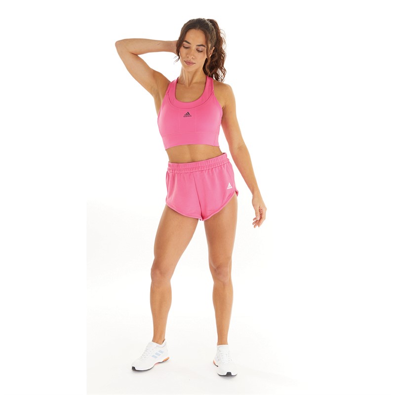 adidas Womens Hyperglam Aeroready Shorts Pulse Magenta/White