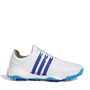 adidas Mens Tour360 22 Boost Waterproof Golf Shoes White/Lucid Blue/Silver Metallic