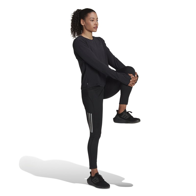 adidas Womens Run Icons Aeroready Made With Nature Long Sleeve Top Black