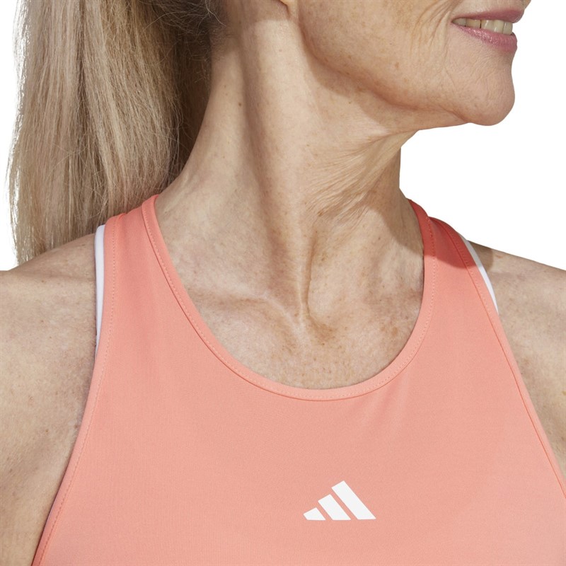 adidas Womens Aeroready Techfit Racerback Tank Top Semi Coral Fusion