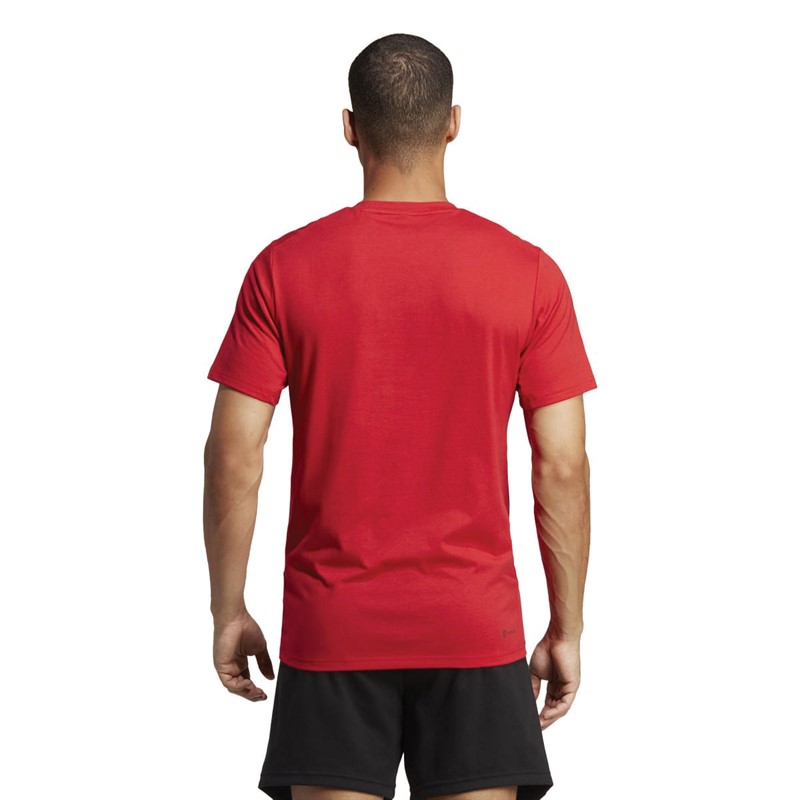 adidas Mens Train Essentials Feelready Training T-Shirt Better Scarlet/Black