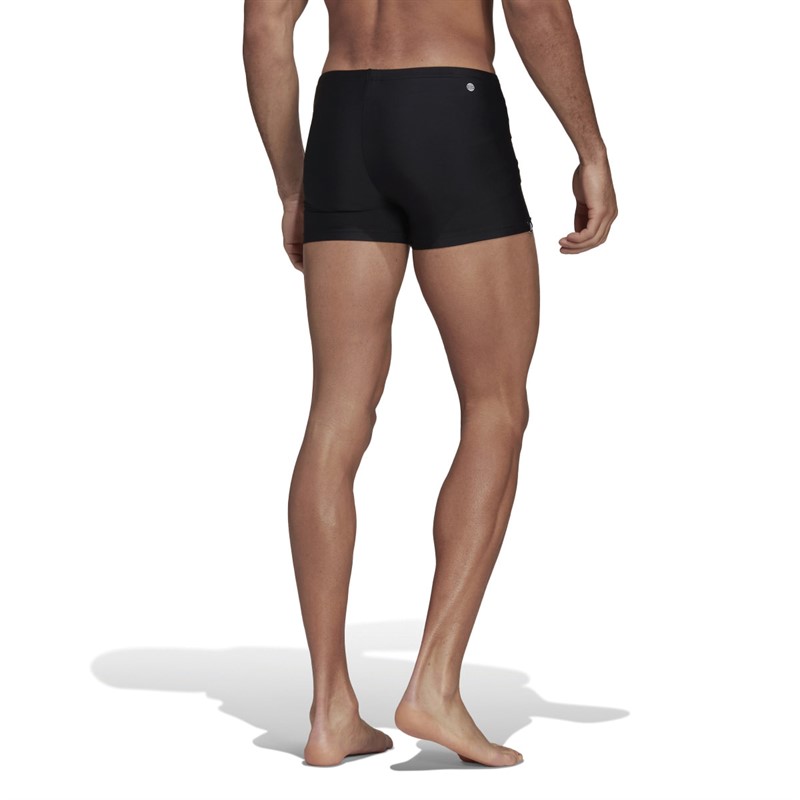 adidas Mens Mid 3-stripes Swimming Boxers Black/White