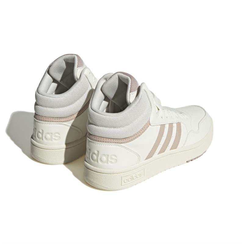 adidas Womens Hoops 3.0 Mid Off White/Wonder Taupe/Cloud White