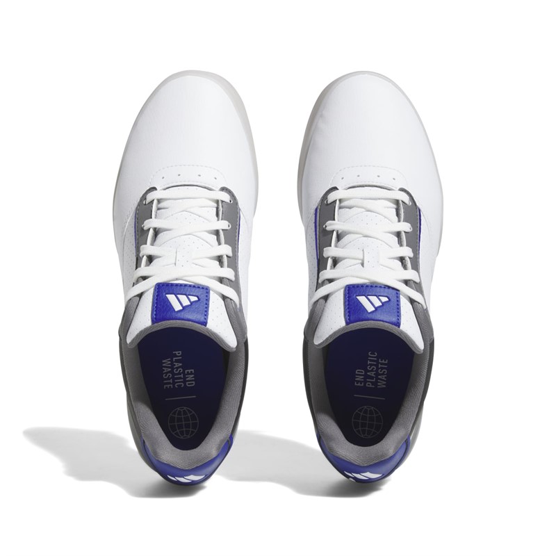 adidas Mens Retrocross Waterproof Spikeless Golf Shoes Cloud White/Lucid Blue/Core Black