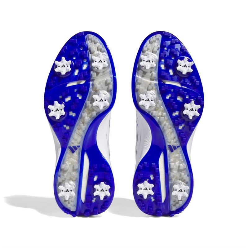 adidas Mens Zg23 Cushioned Performance Waterproof Golf Shoes Cloud White/Lucid Blue/Silver Metallic