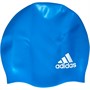 adidas Kids 3-Stripes Silicone Swimming Cap Blue Rush/White