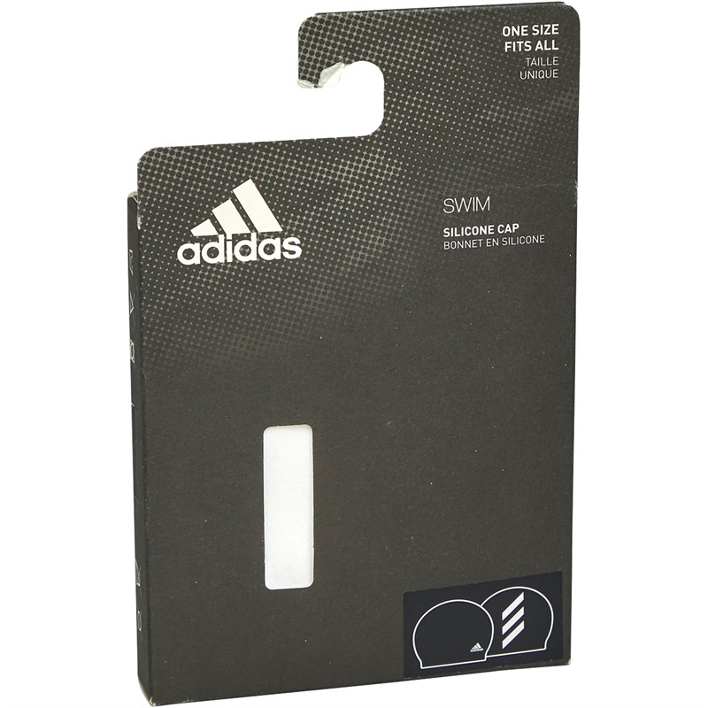 adidas 3-Stripes Silicone Swimming Cap White/Black