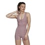 adidas Womens Aeroready Ribbed Yoga Bodysuit Magic Mauve