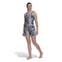 adidas Womens Hyperglam Aeroready Marble Print Leotard Multicolour/Black