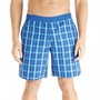 adidas Mens Checked Clx Classic Length Swimming Shorts Navy Blue/Royal Blue