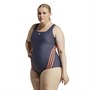 adidas Womens 3-Stripes Swimsuit (Plus Size) Shadow Navy/Coral Fusion