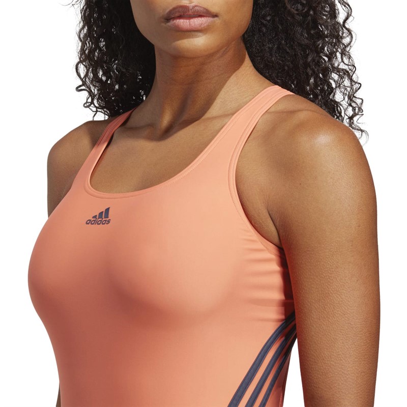 adidas Womens 3-Stripes Swimsuit Coral Fusion/Shadow Navy/Coral Fusion