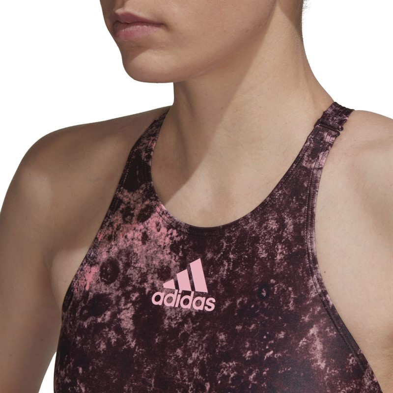 adidas Womens Melting Salt Swimsuit Shadow Maroon/Wonder Oxide/Blink Pink