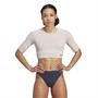 adidas Womens Parley Crop Top And Bikini Bottoms Wonder Taupe/Legend Ink