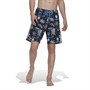 adidas Mens Seasonal Floral Beach Tech Swimming Shorts Black/Blue Fusion