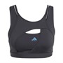 adidas Womens Powerimpact Heat.Rdy Luxe Medium Support Sports Bra Black/Blue Fusion Melange