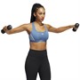 adidas Womens Powerreact Aeroready 3-Stripes Medium Support Sports Bra Altered Blue/White