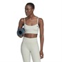 adidas Womens Yoga Studio Aeroready Light Support Sports Bra Linen Green/Carbon