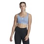 adidas Womens Powerimpact Aeroready Luxe Medium Support Sports Bra Silver Violet