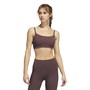 adidas Womens Yoga Studio Aeroready Light Support Sports Bra Quick Crimson