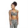 adidas Womens Aeroimpact Aeroready Light Support Graphic Sports Bra Silver Green/Black