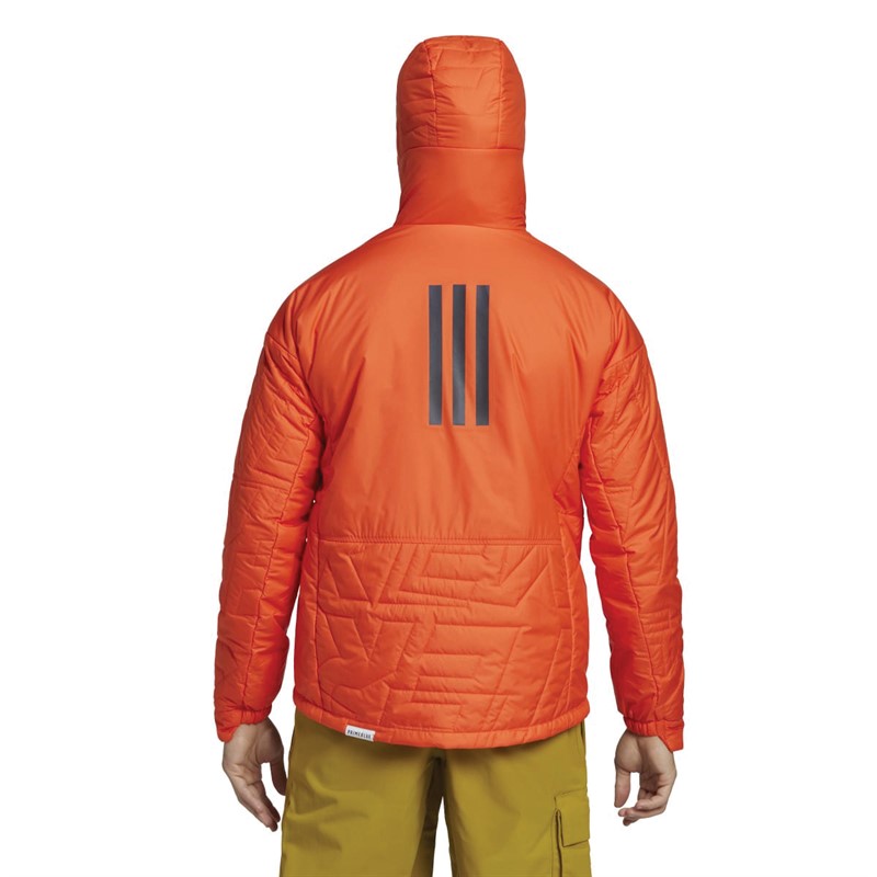 adidas Mens Terrex Myshelter Primaloft Hooded Padded Jacket Semi Impact Orange