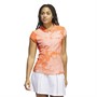 adidas Womens Made To Be Remade Back Button Jacquard Golf Polo Semi Impact Orange
