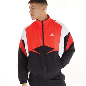 Buy adidas Mens Colourblock Woven Track Top Black/White