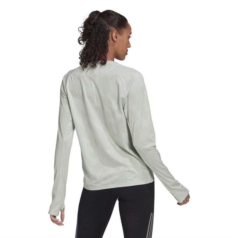 adidas Womens Made To Be Remade Aeroready Long Sleeve Top Linen Green