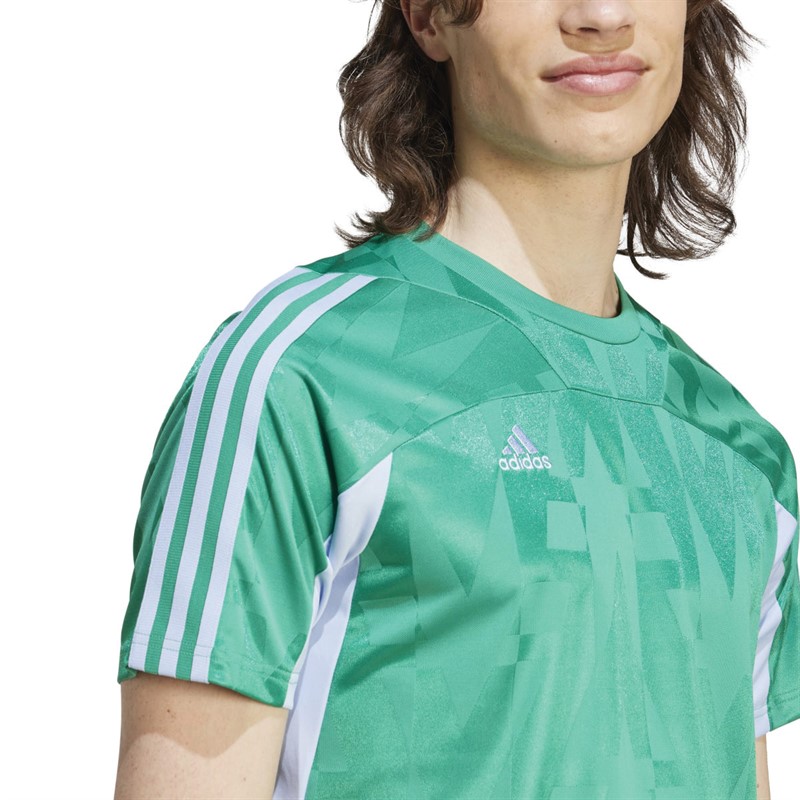 adidas Mens Tiro Home Jersey Green/Blue Dawn