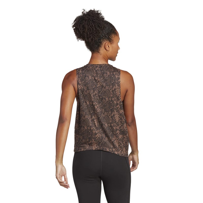 adidas Womens Train Icons Aeroready Allover Print Tank Earth Star/Black