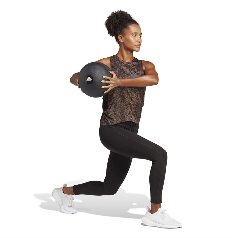 adidas Womens Train Icons Aeroready Allover Print Tank Earth Star/Black